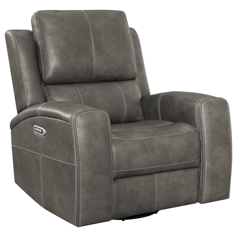 Brickston Triple Power Swivel Glider Recliner Charcoal. Picture 1
