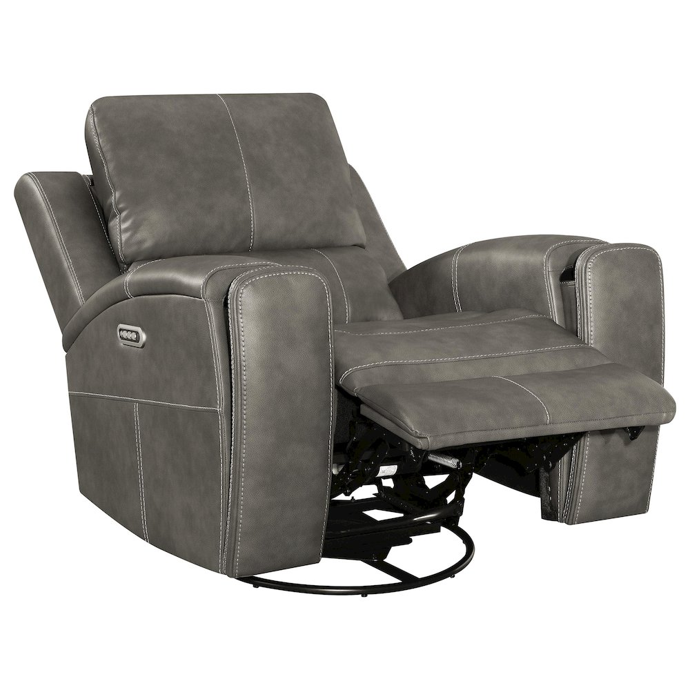 Brickston Triple Power Swivel Glider Recliner Charcoal. Picture 2