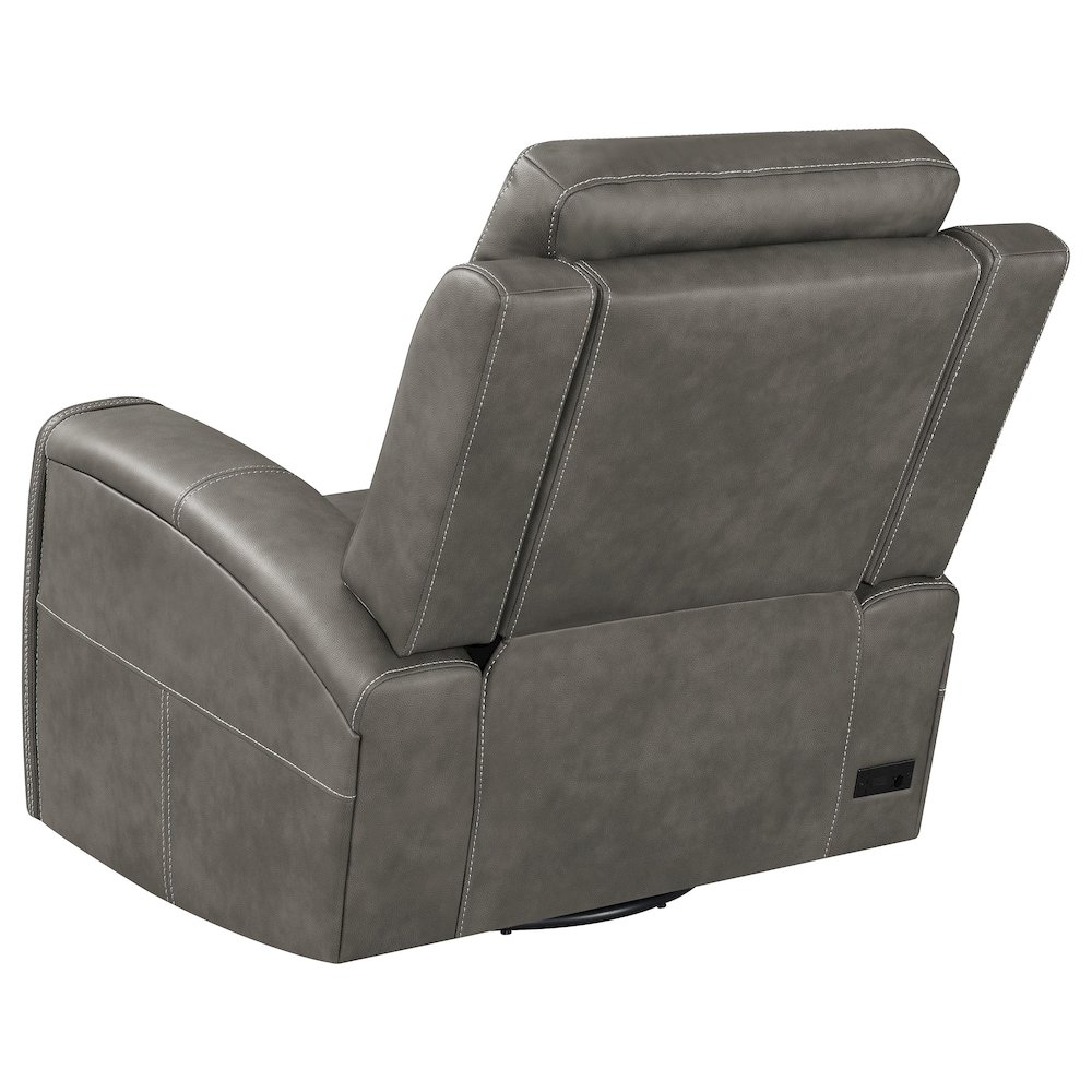 Brickston Triple Power Swivel Glider Recliner Charcoal. Picture 6