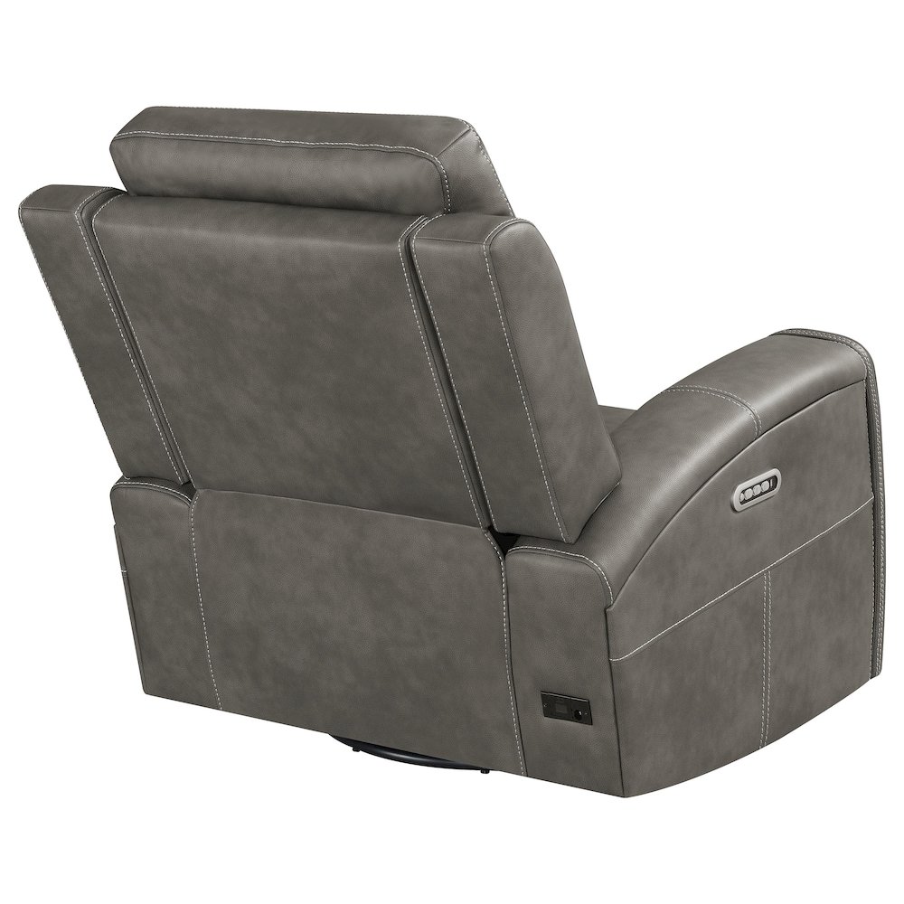 Brickston Triple Power Swivel Glider Recliner Charcoal. Picture 7
