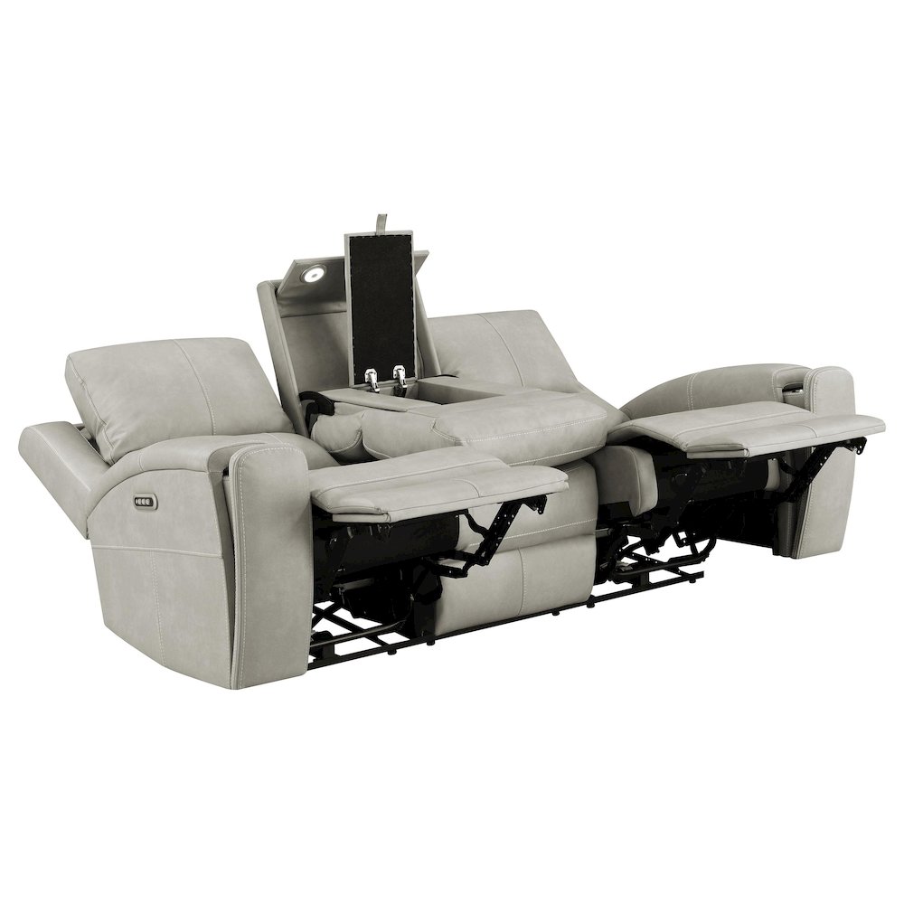 Brickston Triple Power Reclining Sofa Grey. Picture 2
