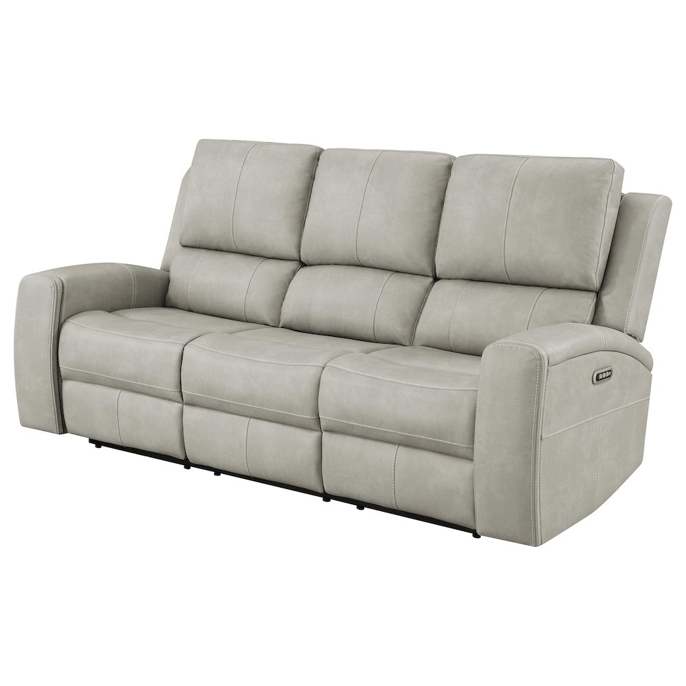Brickston Triple Power Reclining Sofa Grey. Picture 4