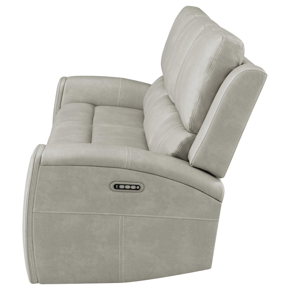 Brickston Triple Power Reclining Sofa Grey. Picture 5