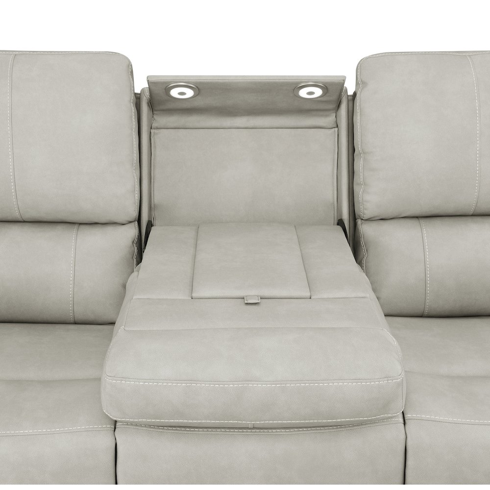 Brickston Triple Power Reclining Sofa Grey. Picture 9