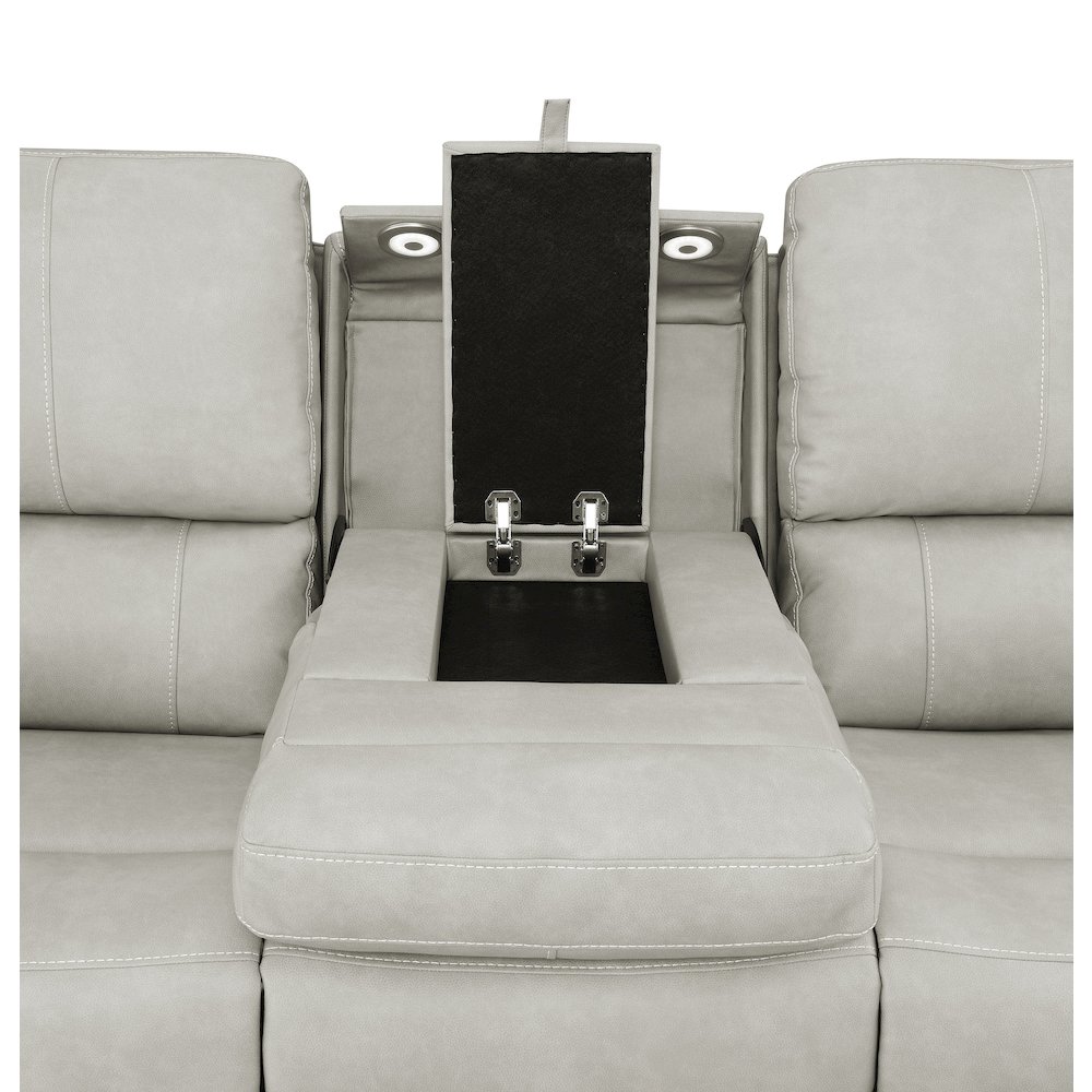Brickston Triple Power Reclining Sofa Grey. Picture 10