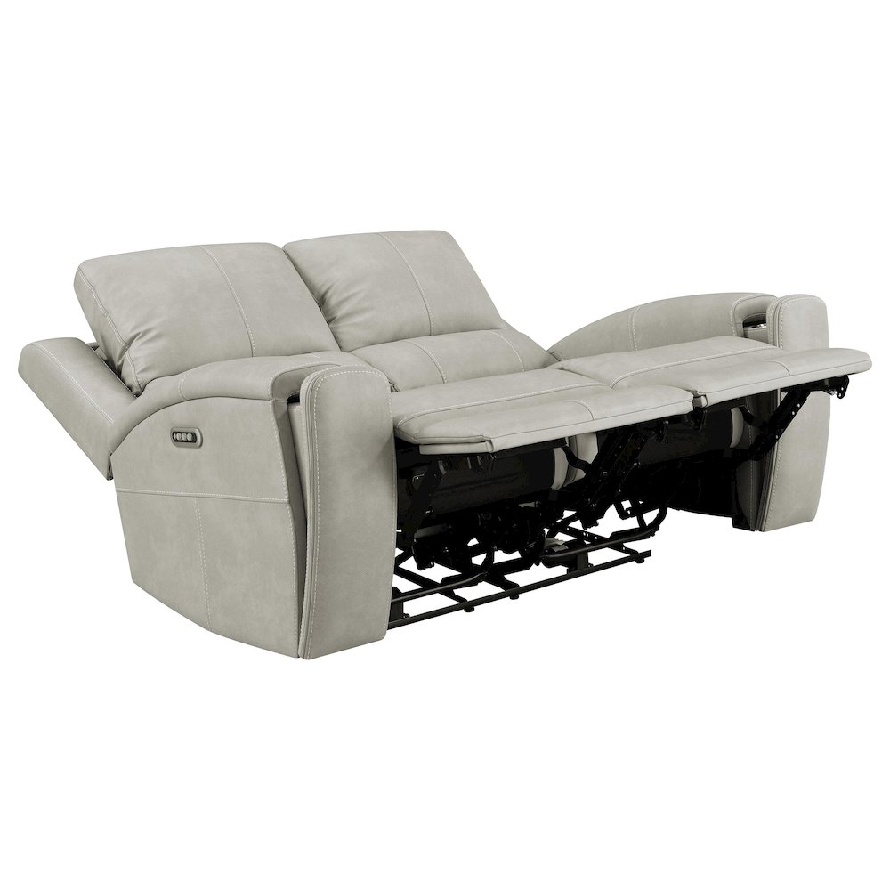 Brickston Triple Power Reclining Loveseat Grey. Picture 2
