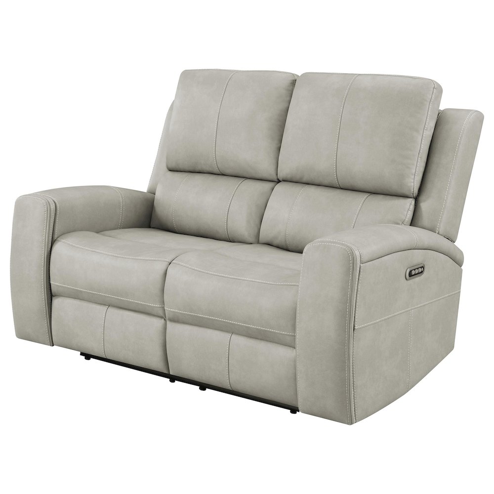 Brickston Triple Power Reclining Loveseat Grey. Picture 4