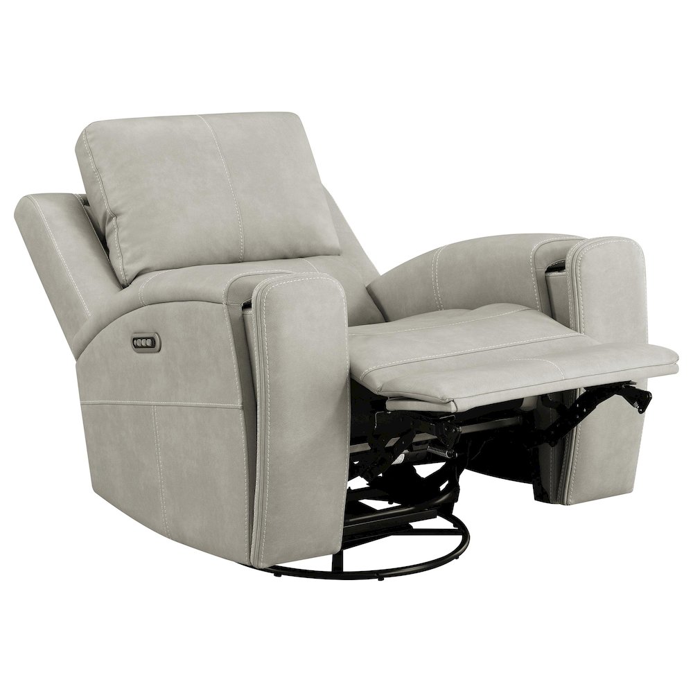 Brickston Triple Power Swivel Glider Recliner Grey. Picture 2