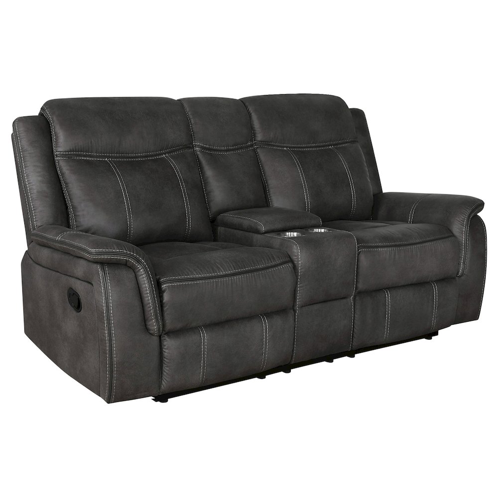 Lawrence 2-piece Upholstered Reclining Sofa Set Charcoal. Picture 2