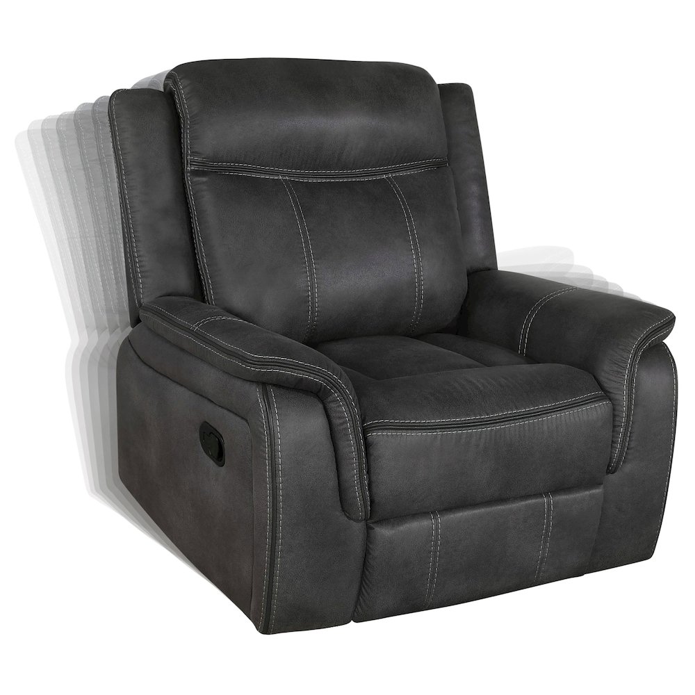 Lawrence 3-piece Upholstered Reclining Sofa Set Charcoal. Picture 4