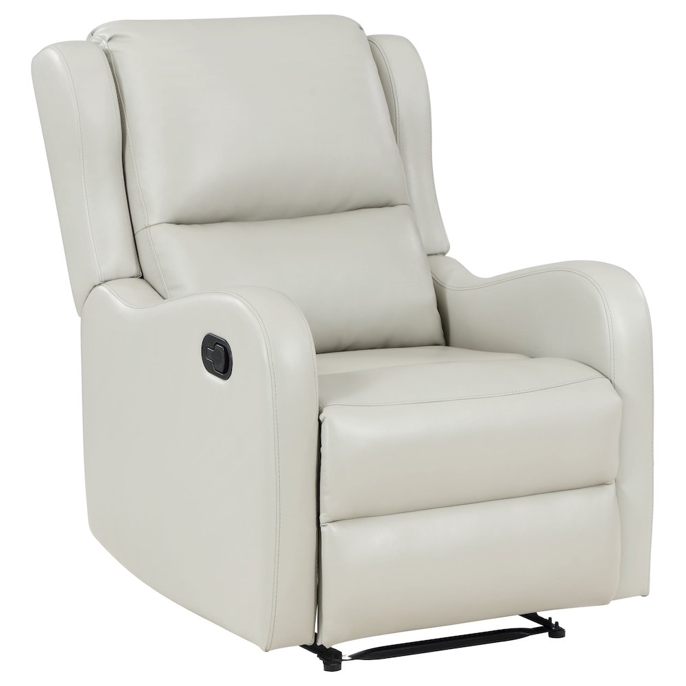 Kelsey Upholstered English Arm Recliner Chair Ivory. Picture 2
