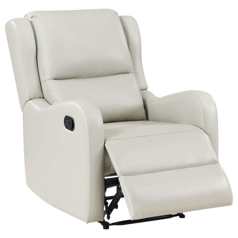 Kelsey Upholstered English Arm Recliner Chair Ivory. Picture 1