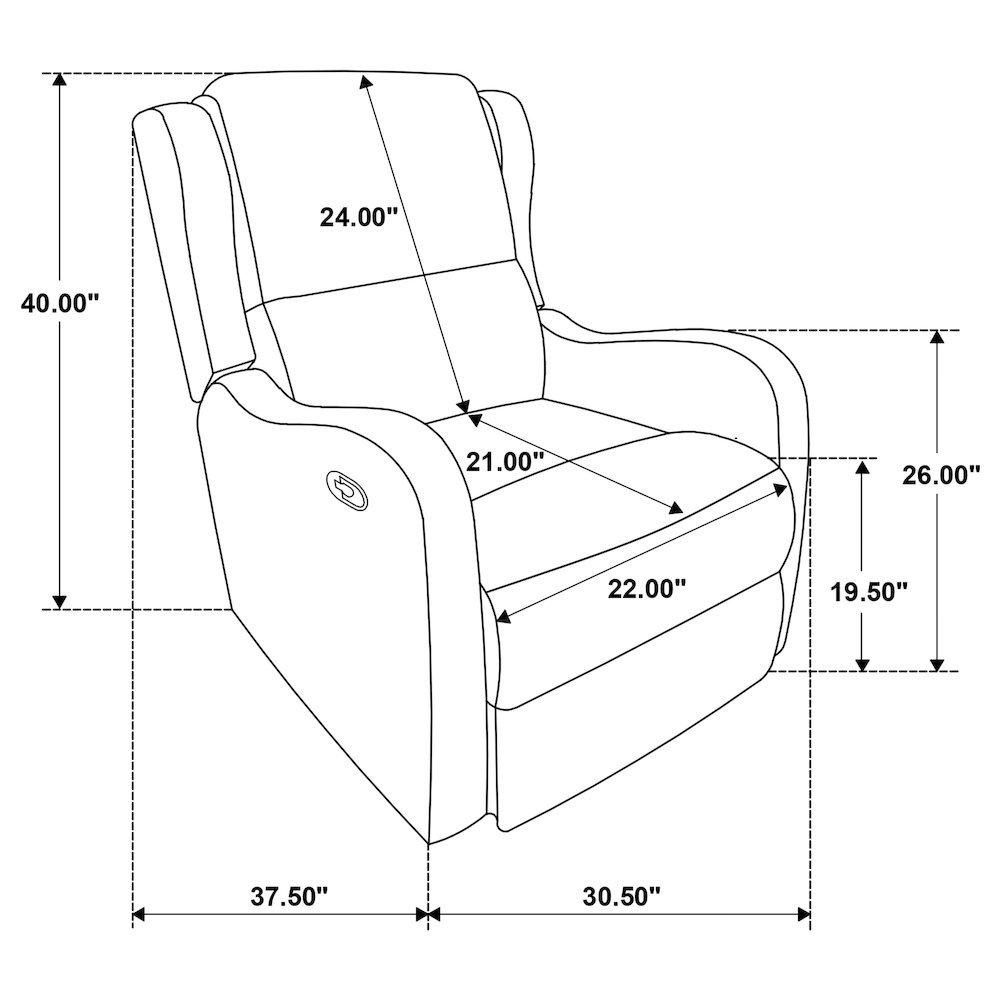 Kelsey Upholstered English Arm Recliner Chair Ivory. Picture 7