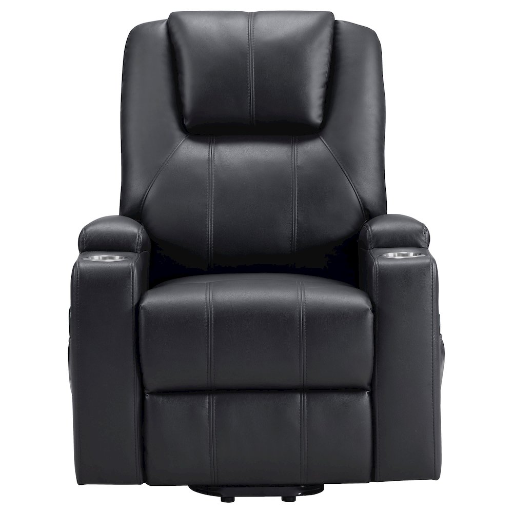 Armstrong Upholstered Power Lift Massage Recliner Black. Picture 5