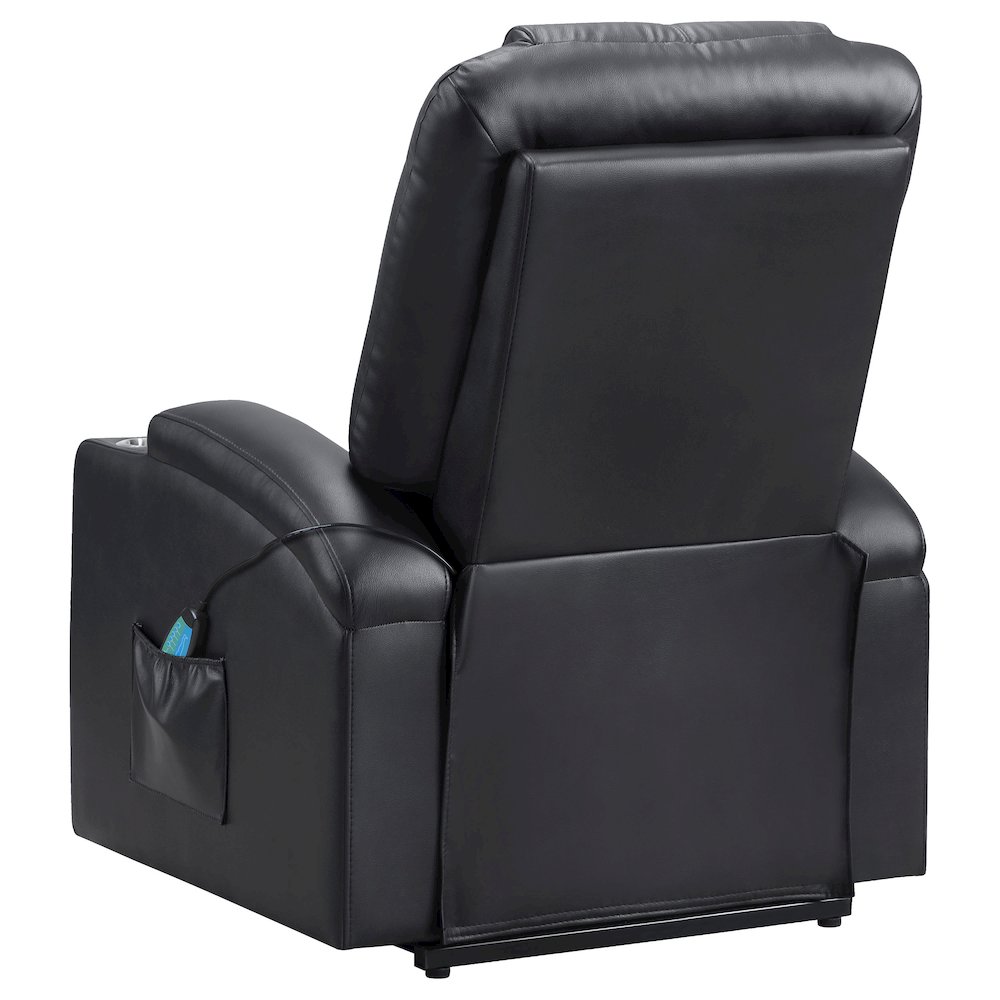 Armstrong Upholstered Power Lift Massage Recliner Black. Picture 7