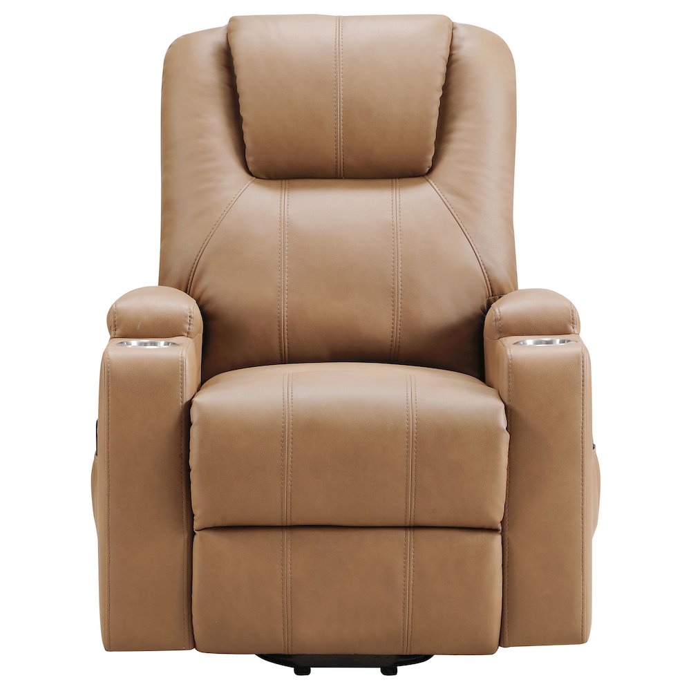 Armstrong Upholstered Power Lift Massage Recliner Camel. Picture 5