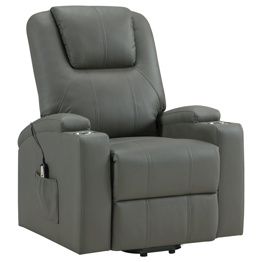 Armstrong Upholstered Power Lift Massage Recliner Grey. Picture 5