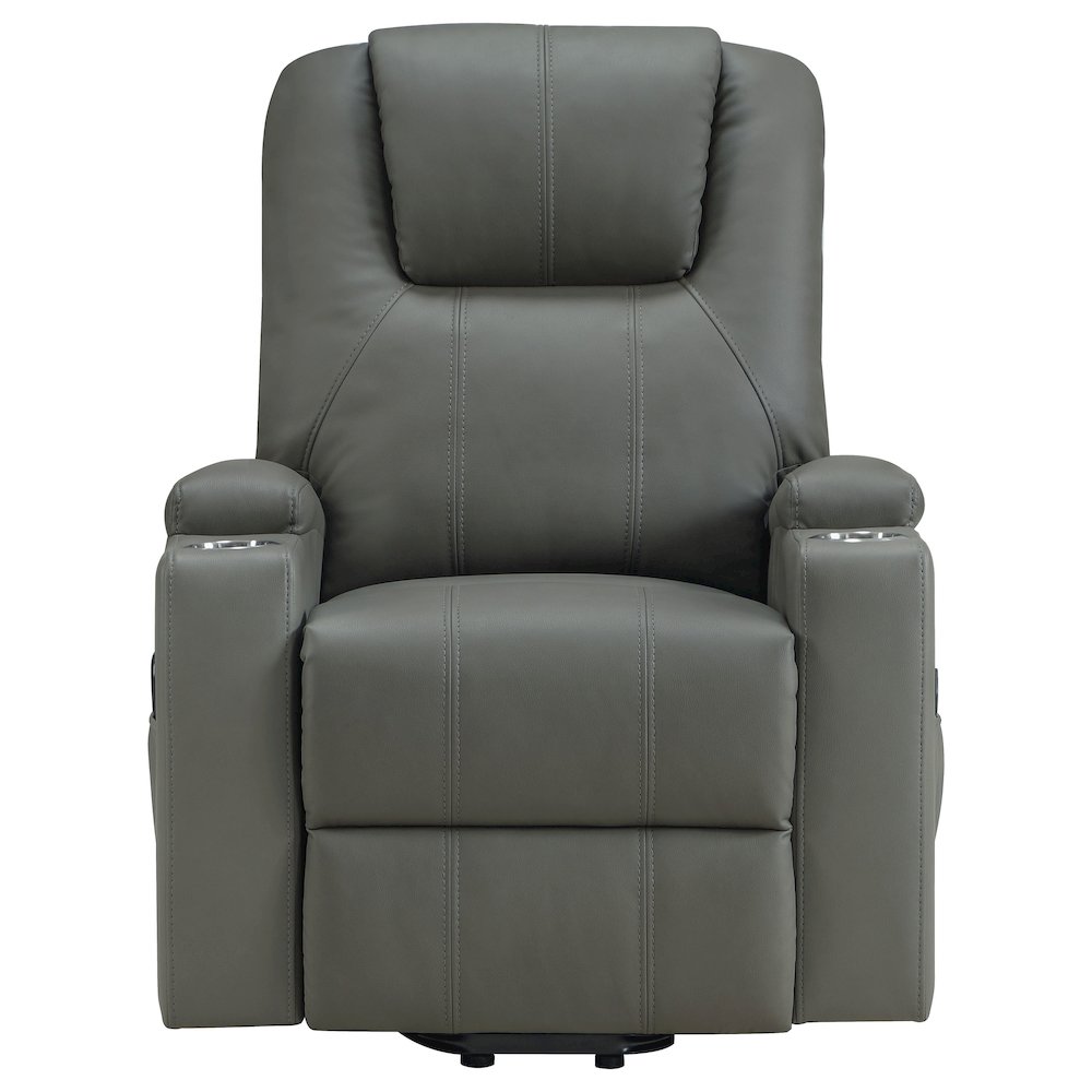 Armstrong Upholstered Power Lift Massage Recliner Grey. Picture 7