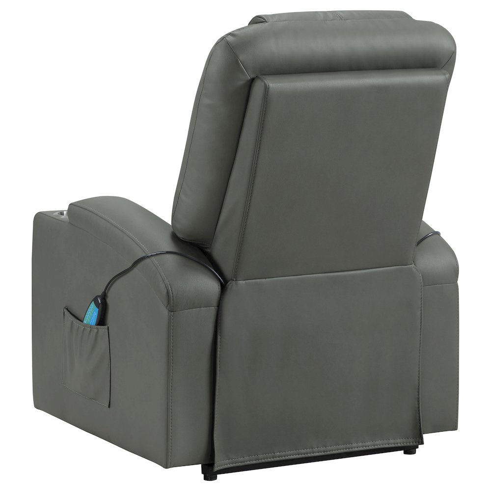 Armstrong Upholstered Power Lift Massage Recliner Grey. Picture 9