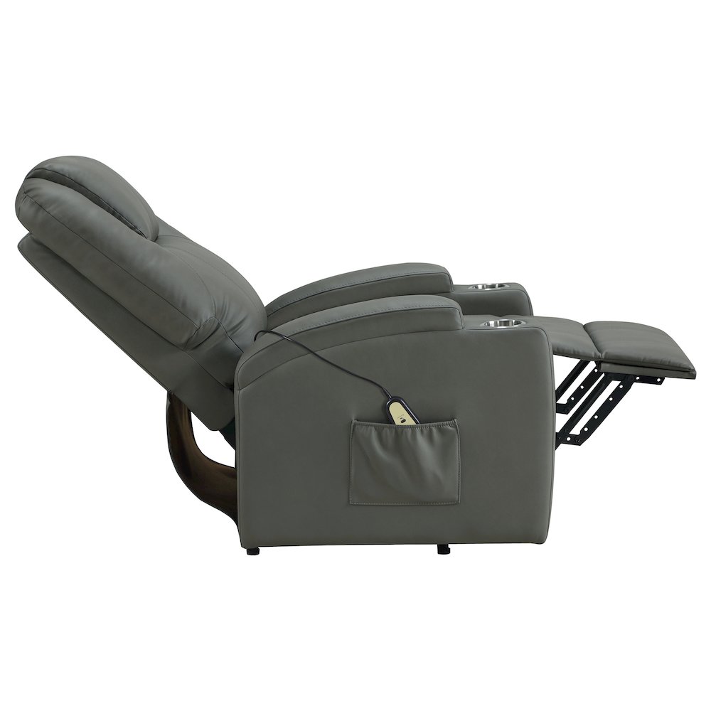 Armstrong Upholstered Power Lift Massage Recliner Grey. Picture 10
