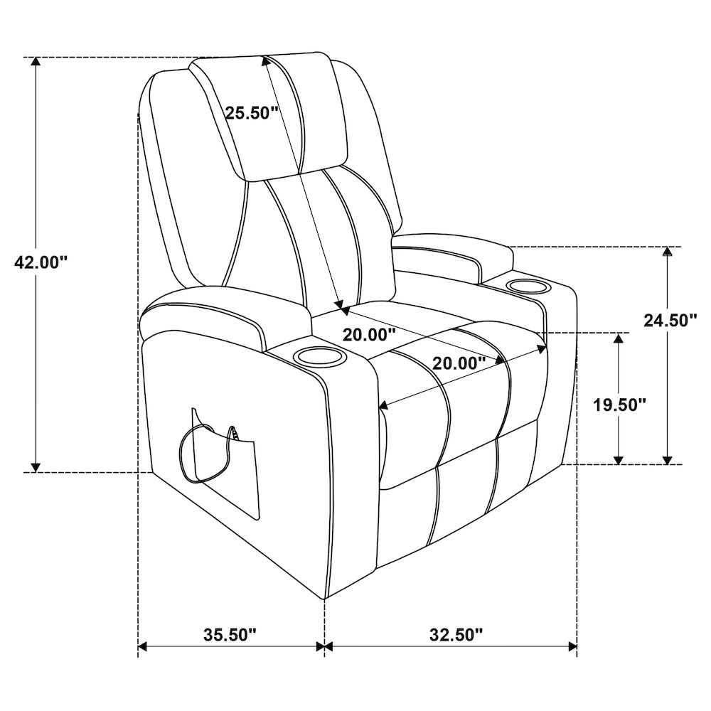 Armstrong Upholstered Power Lift Massage Recliner Wine Red. Picture 16