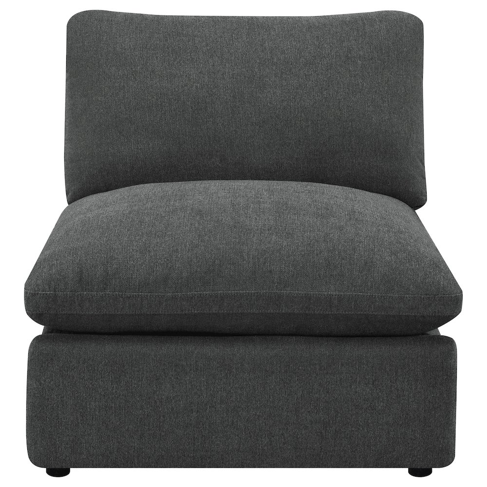 Collins Modular Armless Chair Dark Grey. Picture 3