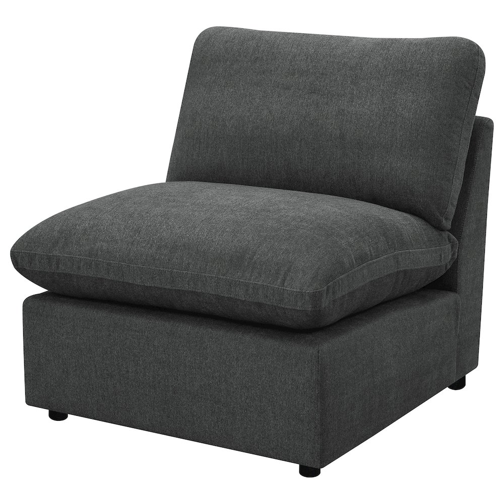 Collins Modular Armless Chair Dark Grey. Picture 4