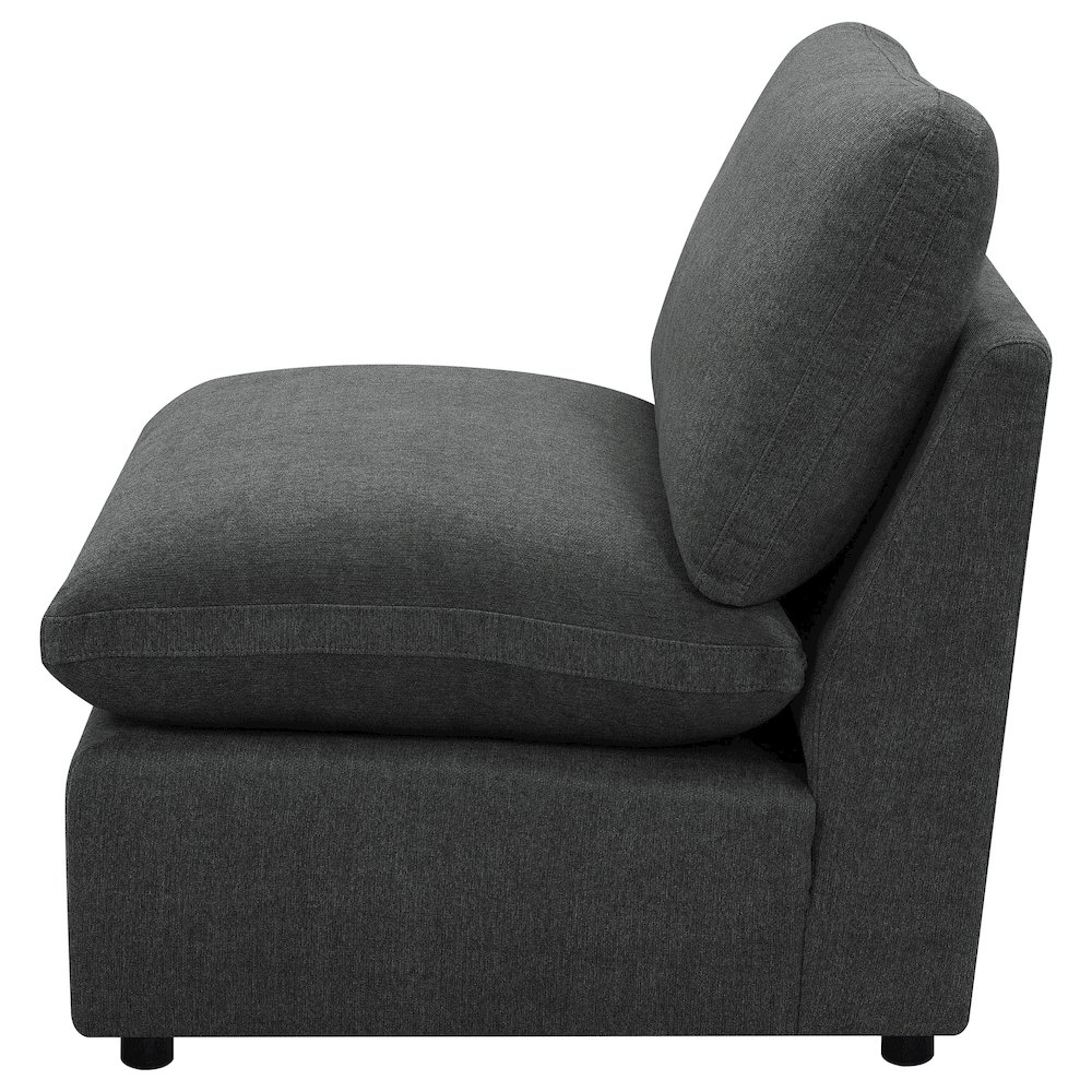 Collins Modular Armless Chair Dark Grey. Picture 5