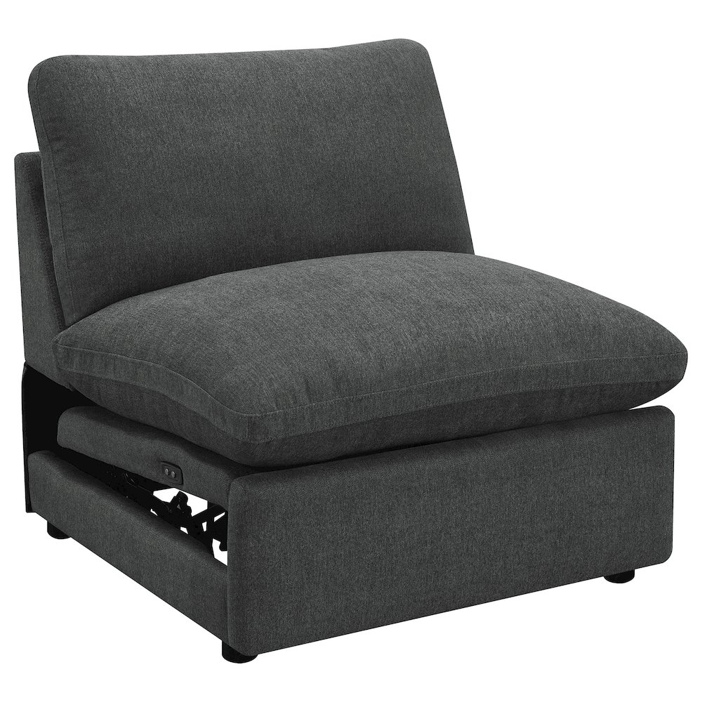 Collins Modular Power Armless Recliner Dark Grey. Picture 1