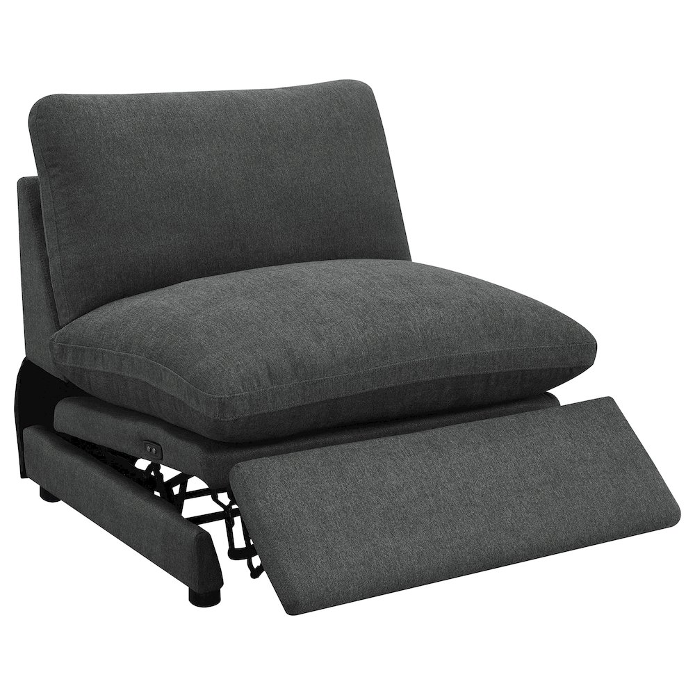 Collins Modular Power Armless Recliner Dark Grey. Picture 3