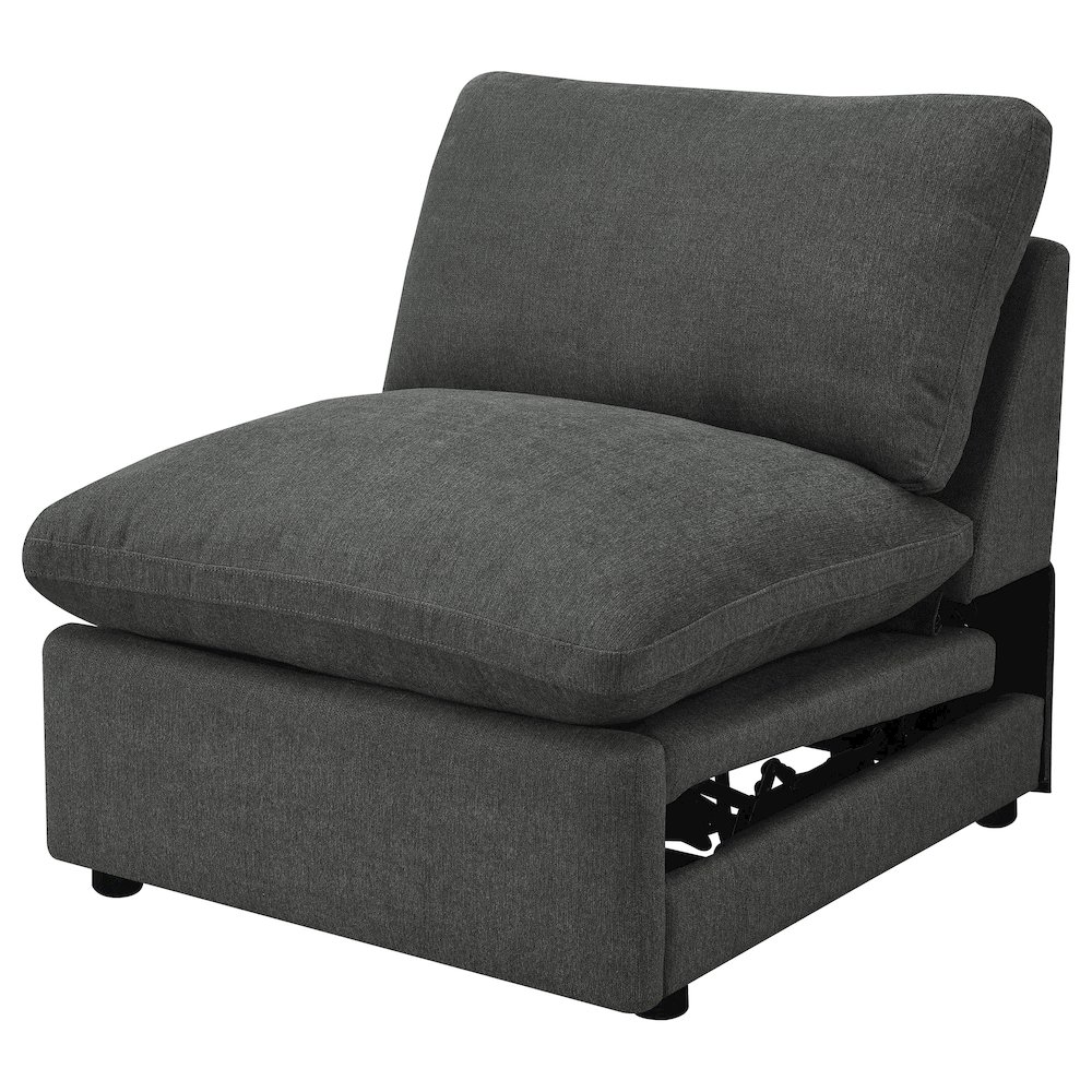Collins Modular Power Armless Recliner Dark Grey. Picture 5