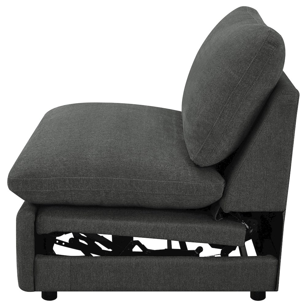 Collins Modular Power Armless Recliner Dark Grey. Picture 6