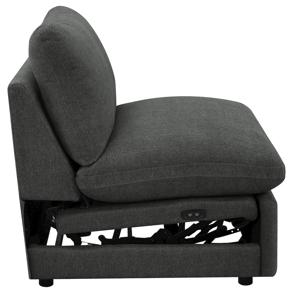Collins Modular Power Armless Recliner Dark Grey. Picture 9