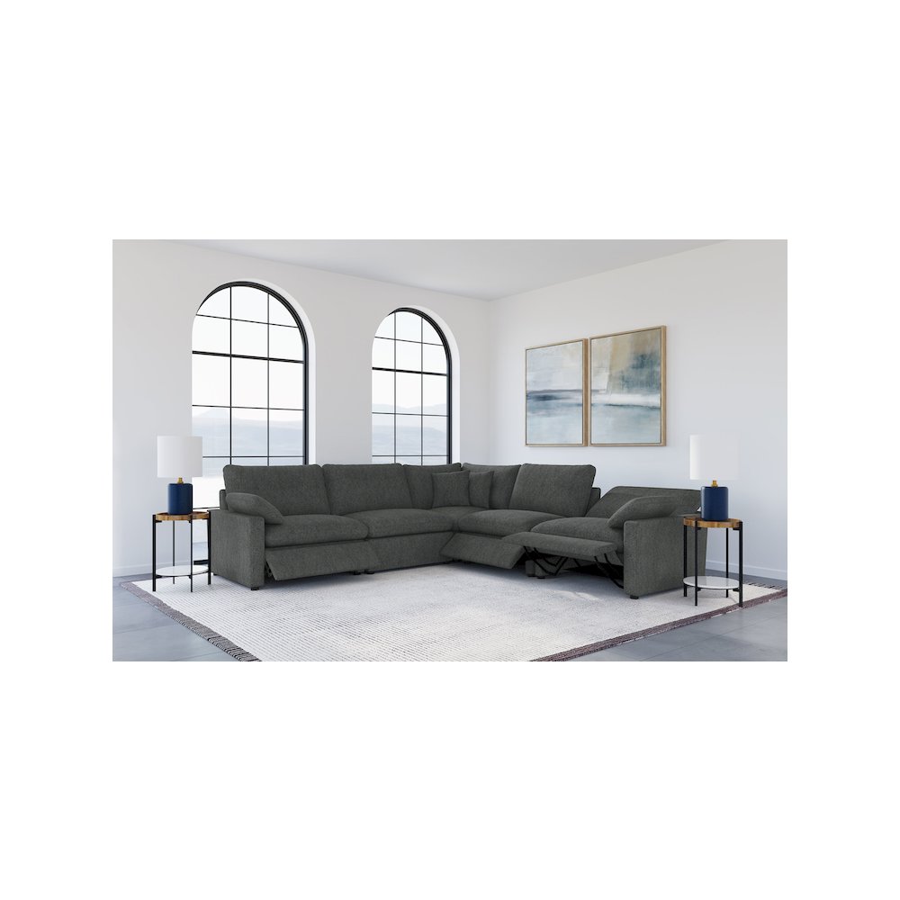Collins Modular Power Armless Recliner Dark Grey. Picture 14