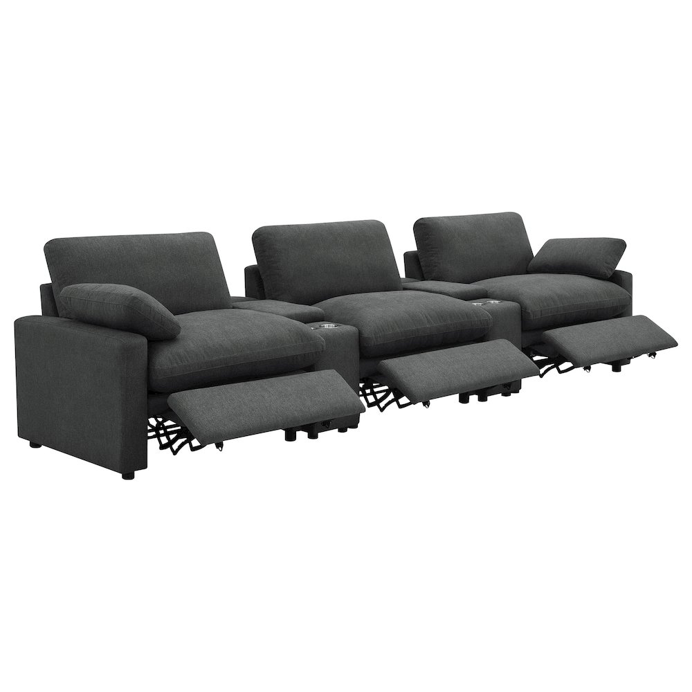 Collins 5-piece Power Reclining Home Theater Seating Dark Grey. Picture 2