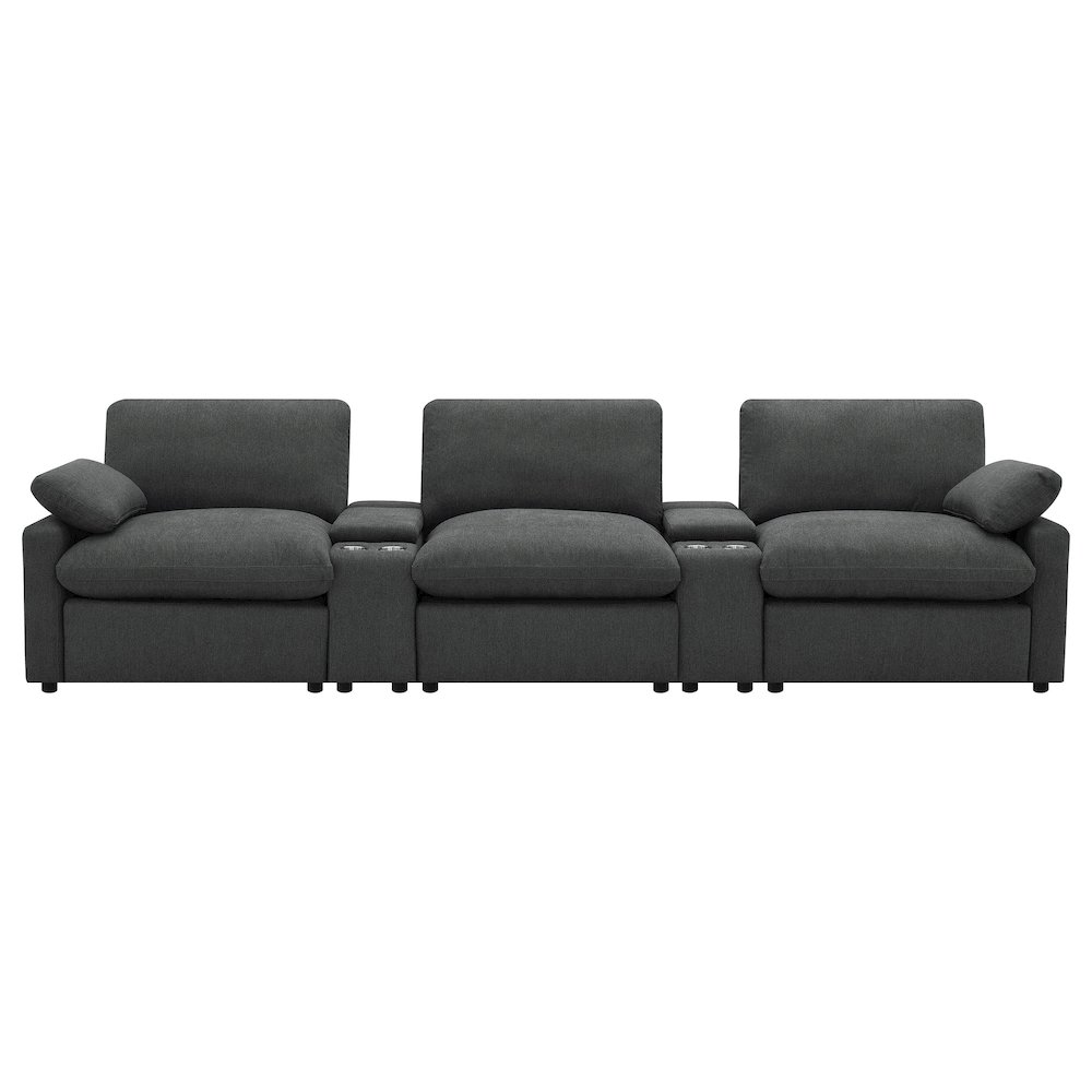 Collins 5-piece Power Reclining Home Theater Seating Dark Grey. Picture 3