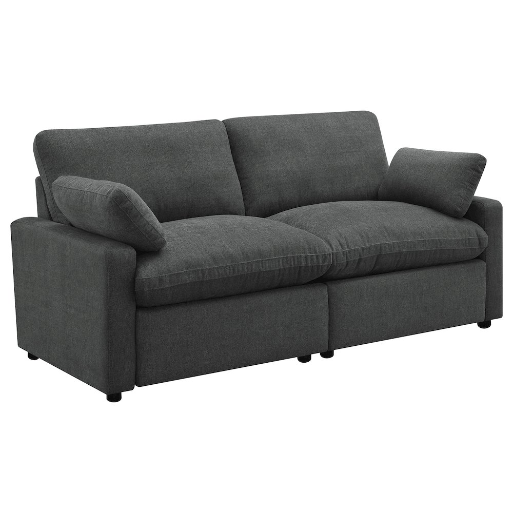 Collins Modular Power Loveseat Dark Grey. Picture 1