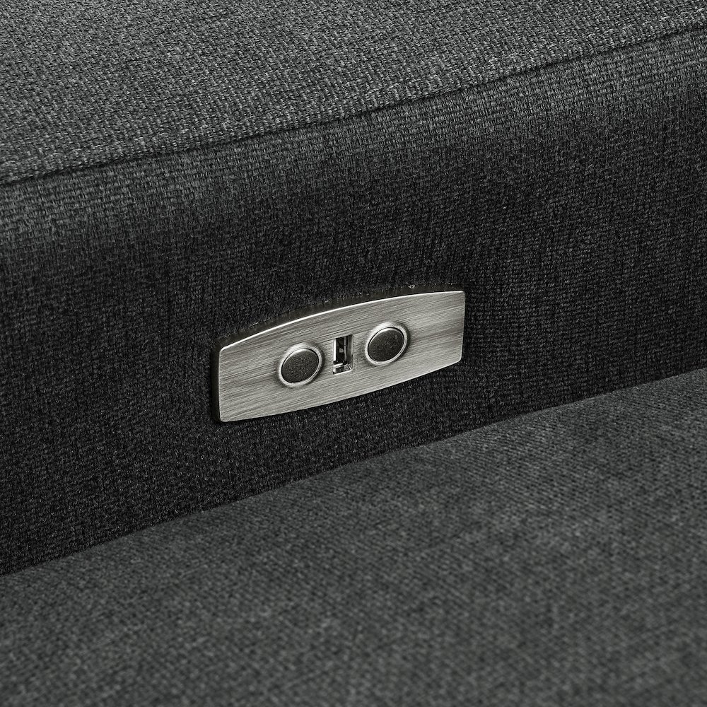 Collins Modular Power Loveseat Dark Grey. Picture 13