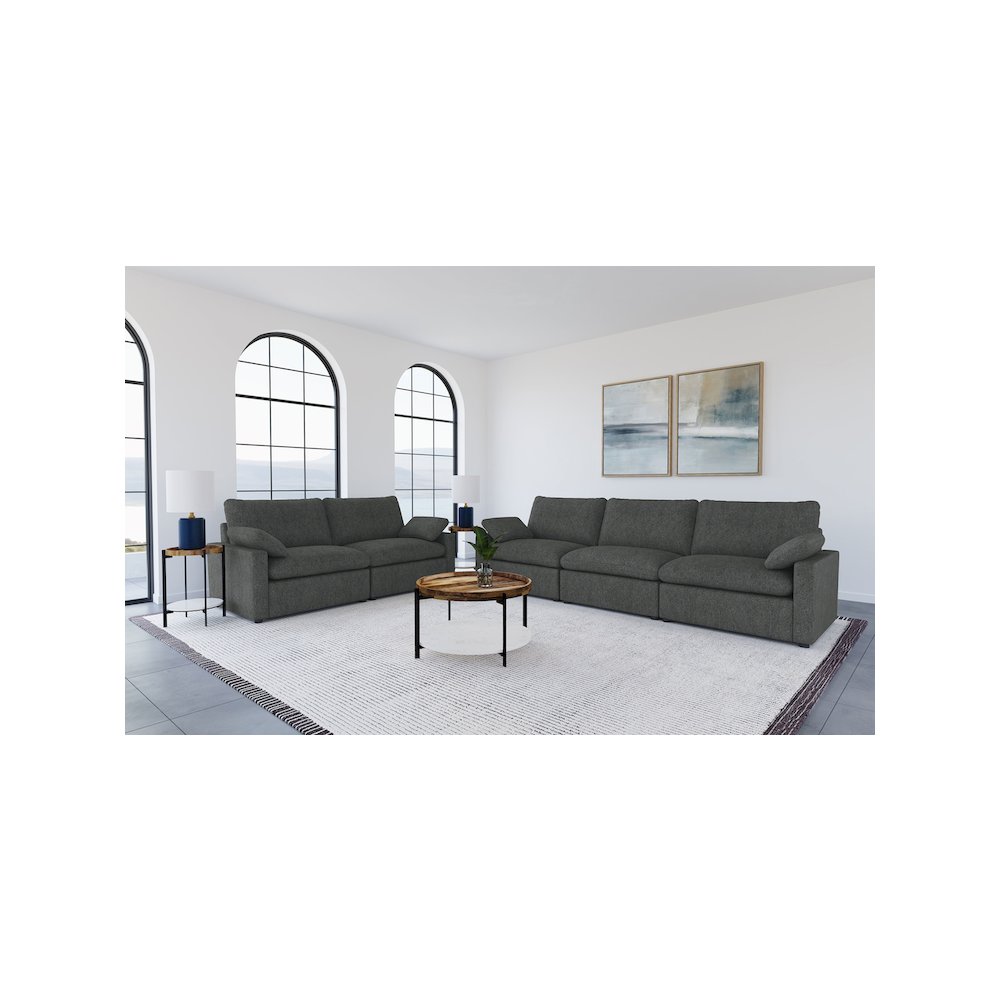 Collins Modular Power Loveseat Dark Grey. Picture 11
