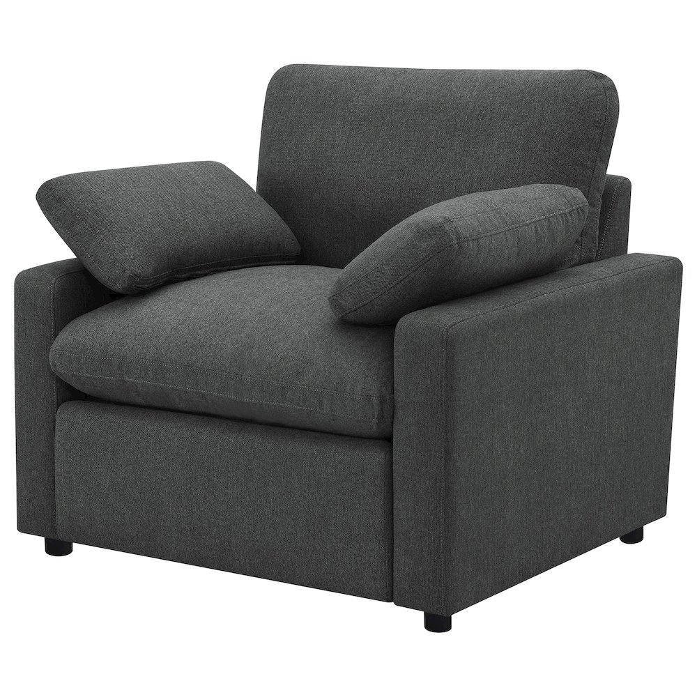 Collins Upholstered Power Recliner Chair Dark Grey. Picture 4