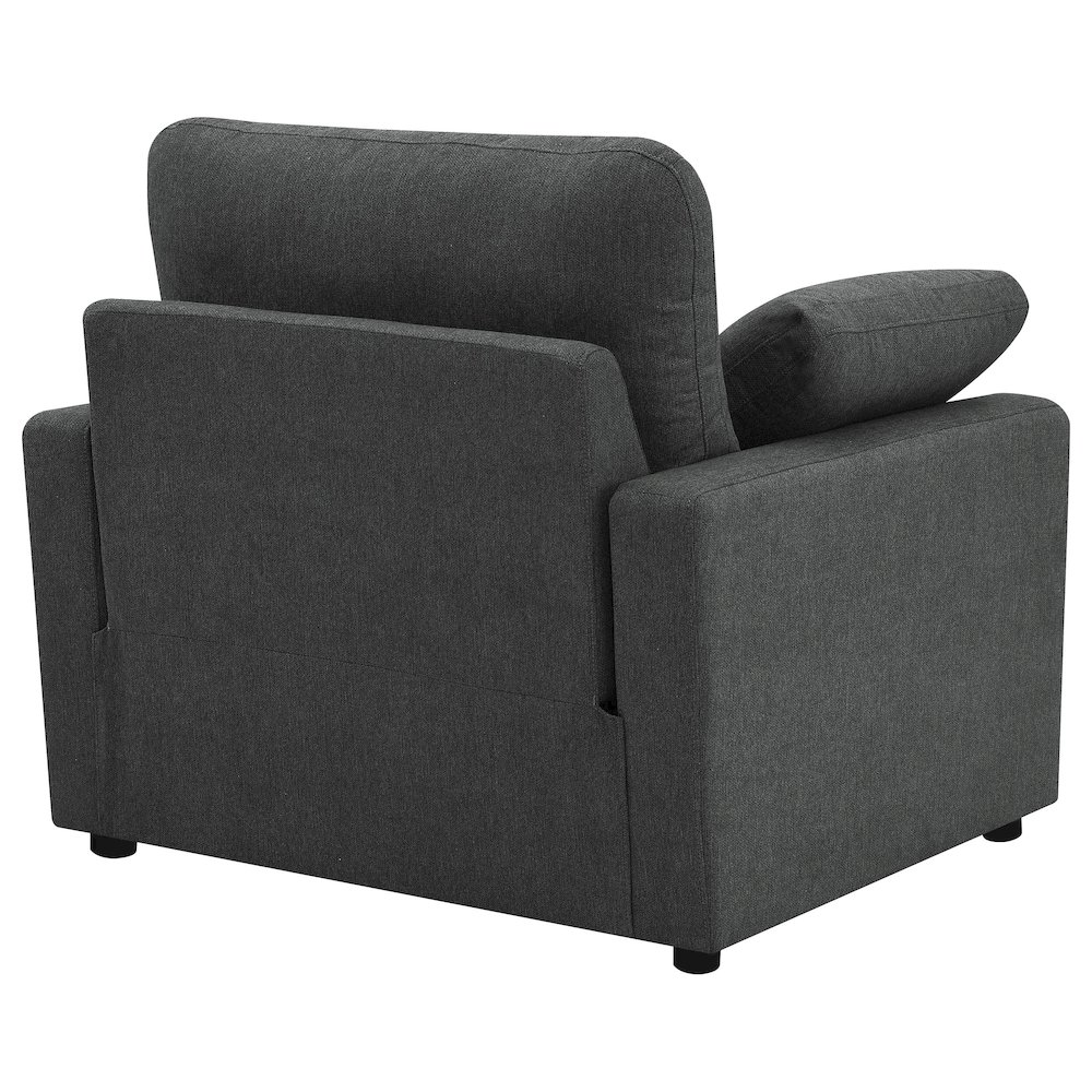 Collins Upholstered Power Recliner Chair Dark Grey. Picture 7