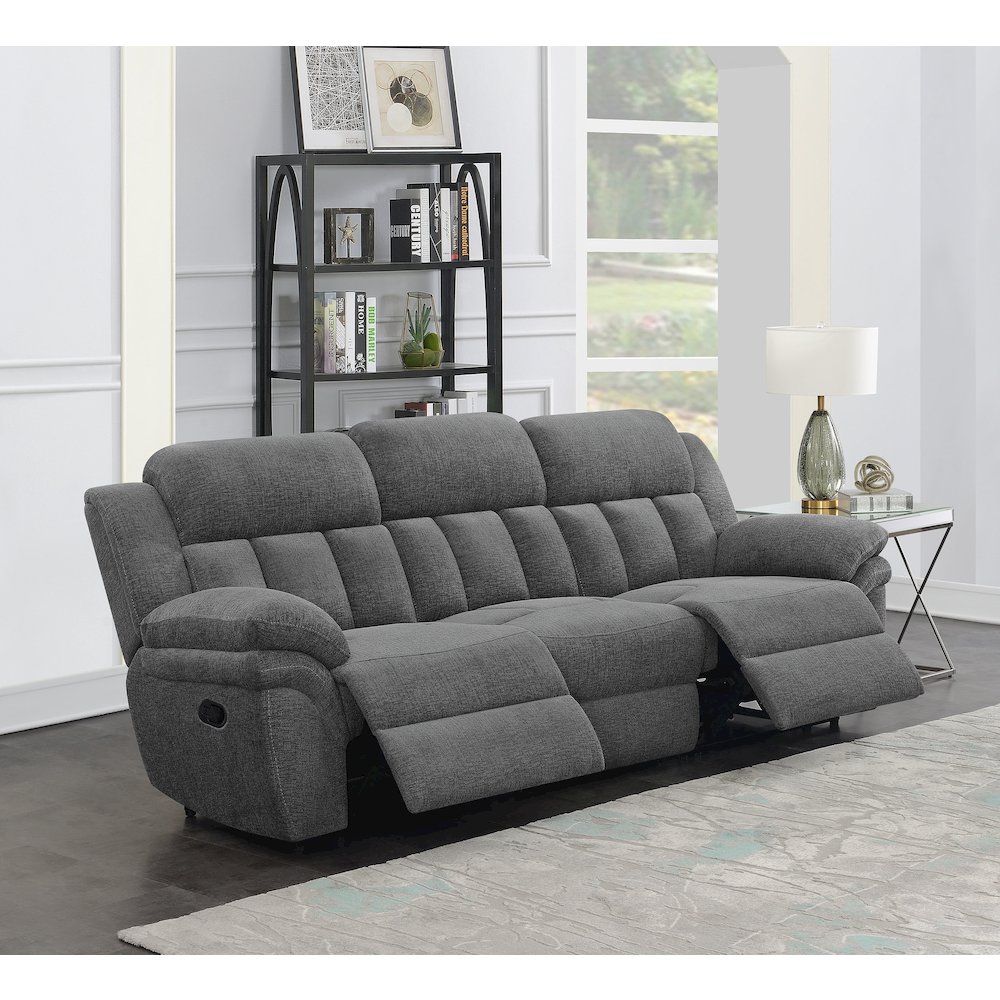 Bahrain Upholstered Motion Sofa Charcoal. Picture 12