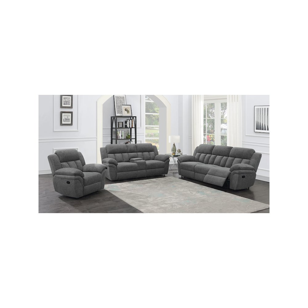 Bahrain Upholstered Motion Sofa Charcoal. Picture 13