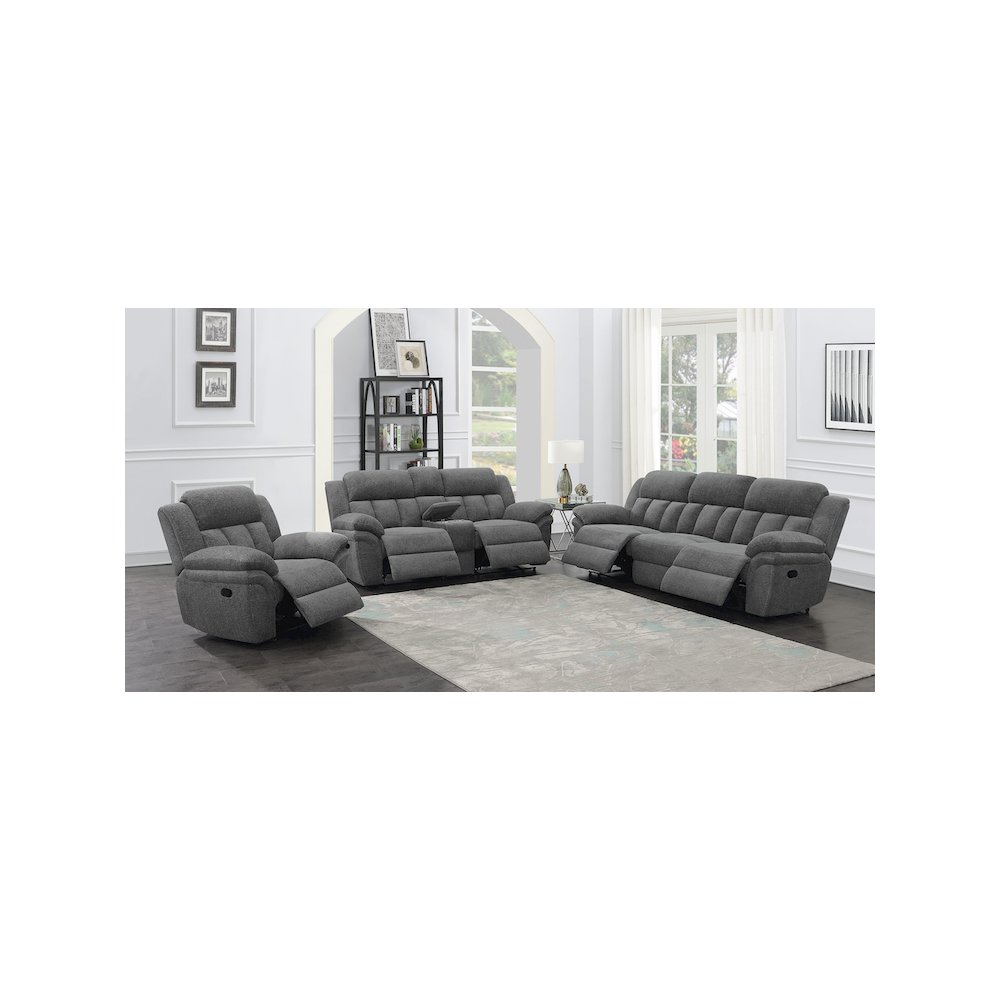 Bahrain Upholstered Motion Sofa Charcoal. Picture 14