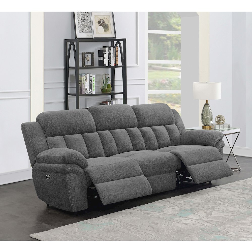 Bahrain Upholstered Power Sofa Charcoal. Picture 4