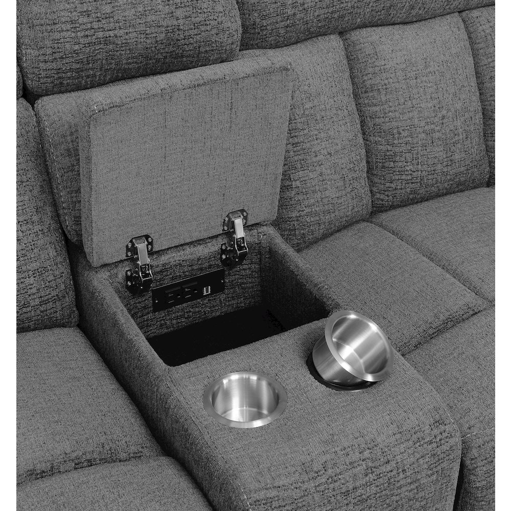 Bahrain Upholstered Power Sofa Charcoal. Picture 8