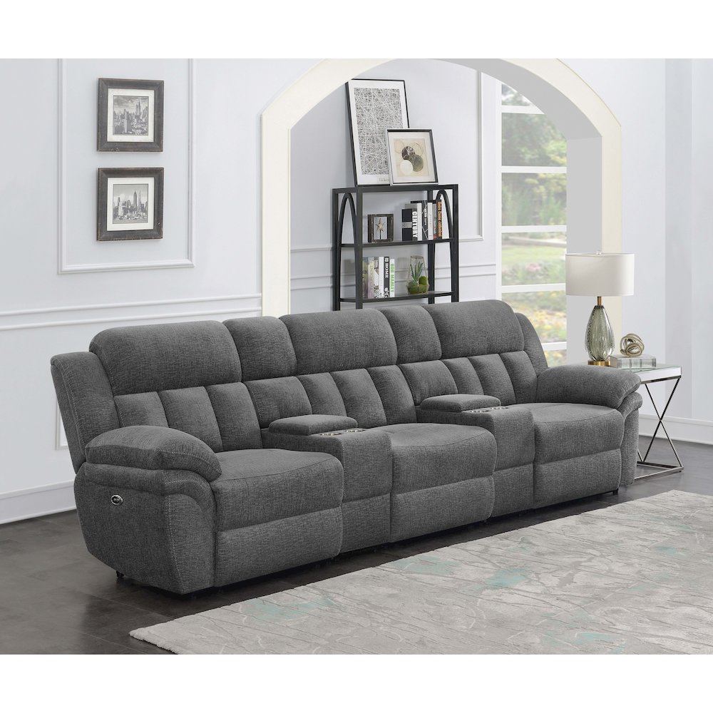 Bahrain 5-piece Power Home Theater Seating Charcoal. Picture 4