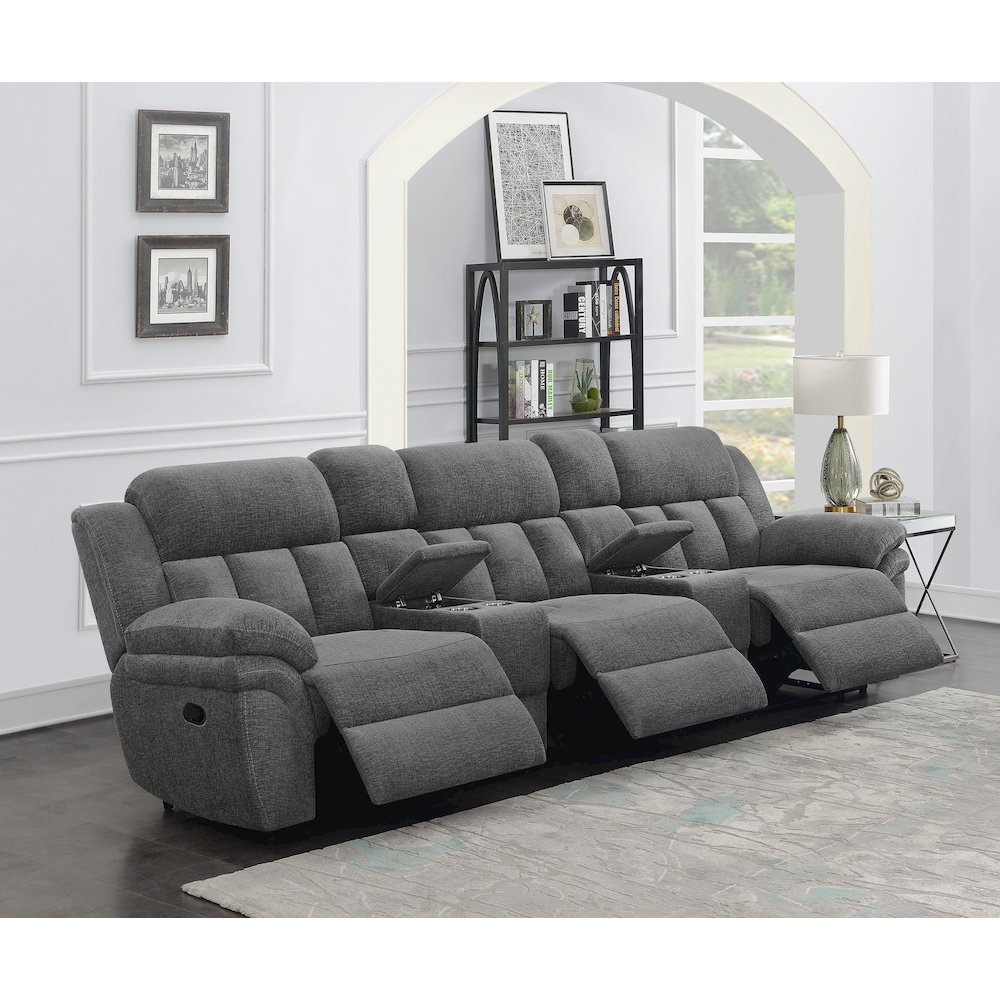 Bahrain 5-piece Upholstered Home Theater Seating Charcoal. Picture 14