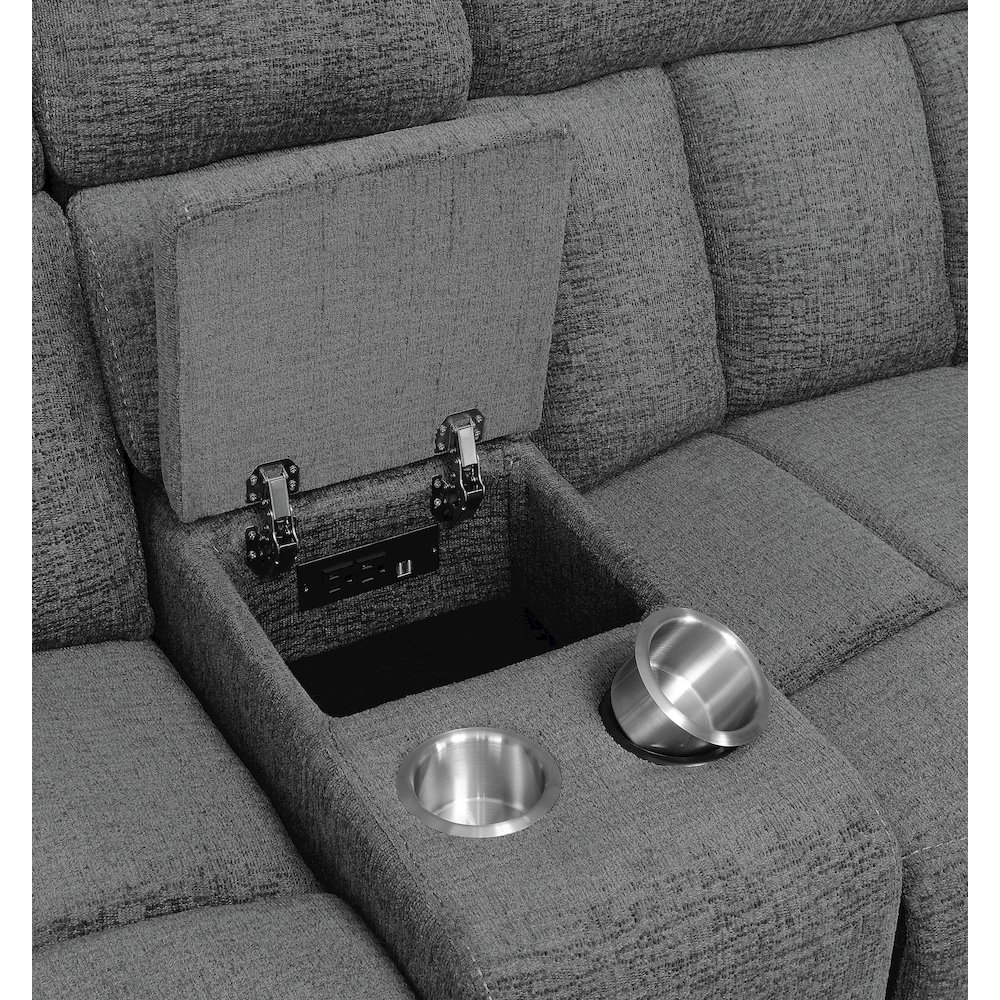 Bahrain Upholstered Motion Loveseat Charcoal. Picture 14