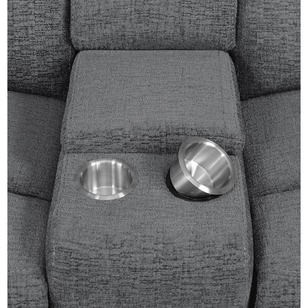 Bahrain Upholstered Motion Loveseat Charcoal. Picture 15